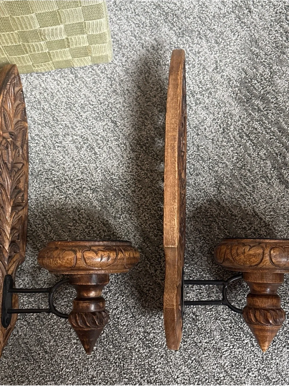 Hand-Carved Brown Wood Wall Sconces - Decorative Home Wall Decor, Pier 1